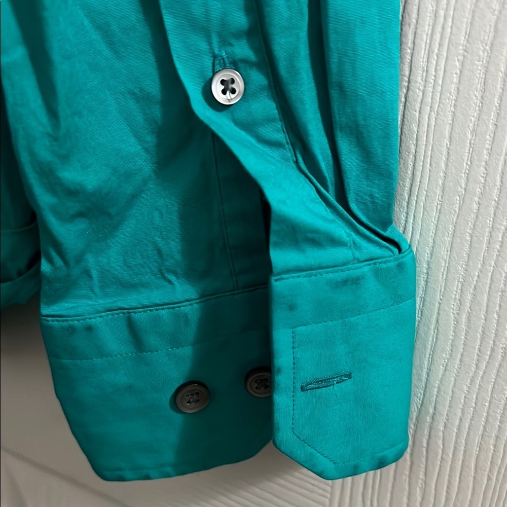 Express Green Dress Shirt Long Sleeve Button-Down - Picture 4 of 6